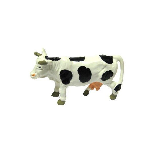 Kuh aus Kunststoff schwarz-weiss 7 cm