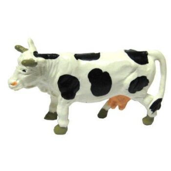 Kuh aus Kunststoff schwarz-weiss 7 cm