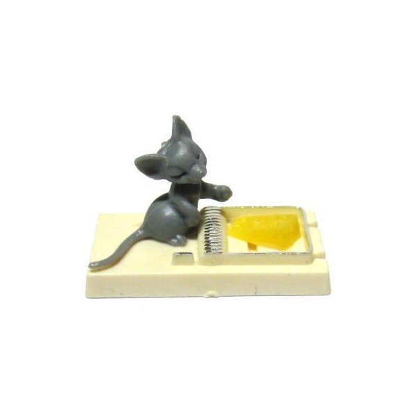 Mausefalle mit Maus und Käse 2,4 cm