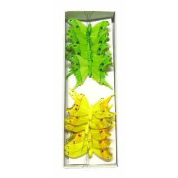 Schmetterling grün-gelb 7,5 cm Stückpreis
