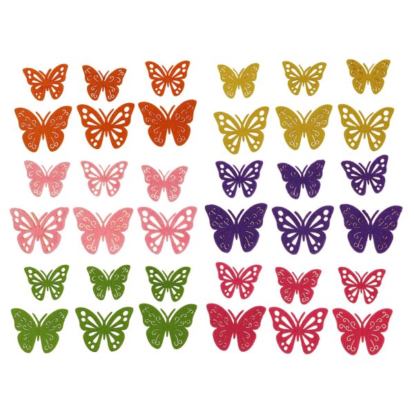 Filz-Schmetterlinge gelasert 3,5-5 cm farbrein kaufen