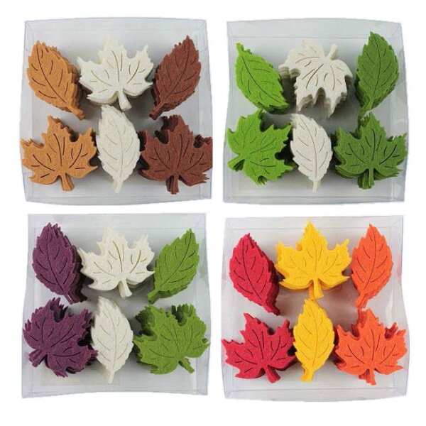 Filzblätter 5-5,5 cm in verschieden Farbsortierungen lieferbar