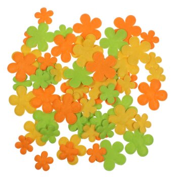 Filzblüten-Streu gelb-orange-grün