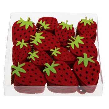 Filz-Erdbeeren 3 – 5 cm Streudekoration