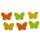 Filz-Schmetterlinge gelb-orange-grün 3,5-4 cm
