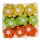 Filz-Blütenstreu gelb-orange-grün 3,5-4 cm
