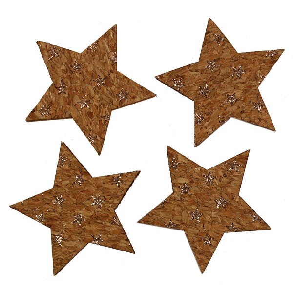 Streudeko Sterne aus Kork 6 cm