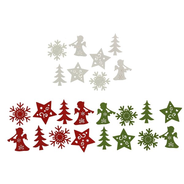 Weihnachts-Streuteile Mix 4 cm in zwei Packungsgrößen und verschiedenen Farben