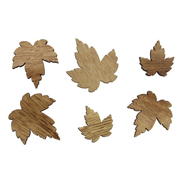 Herbstblätter aus Holz natur 3+4+4,5 cm Herbstlaub Bastelblätter