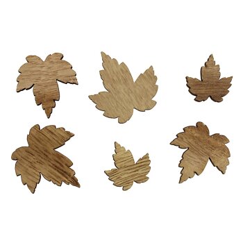 Herbstblätter aus Holz natur 3+4+4,5 cm Herbstlaub...