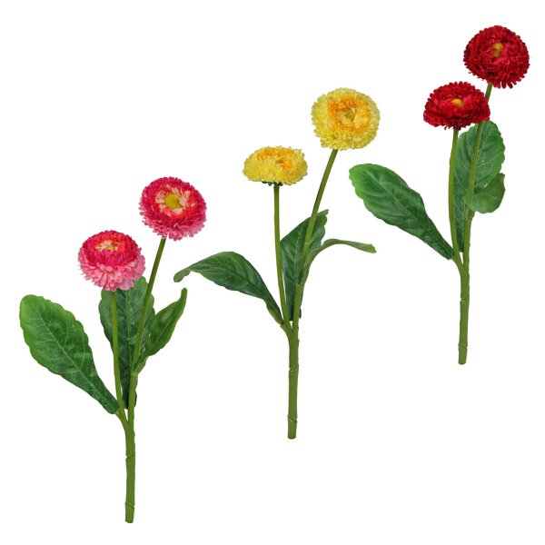 Bellis-Pick mit 2 Blüten 22 cm in mehreren Farben künstliche Bellis-Blumen