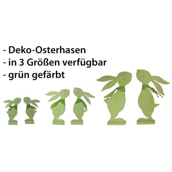 Deko-Hase stehend hellgrün-weiss