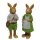 Deko-Hasenpaar stehend grün-weiss Polystone 2er-Set verschiedene Größen verfügbar