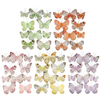 Deko-Schmetterlinge in verschiedenen pastell-farben 4,5-7,5 cm 10er-Set