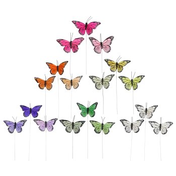 Deko-Schmetterlinge Ton-in-Ton 9 cm am Draht 3er-Set in...