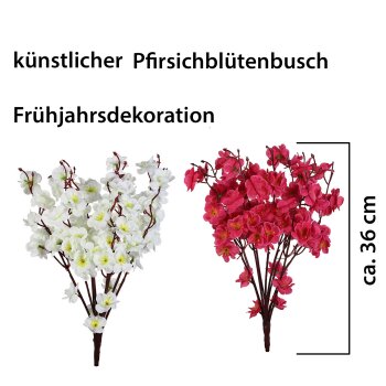 Pfirsichblüten-Busch 9fach verzweigt 82 Blüten in unterschiedlichen Farben