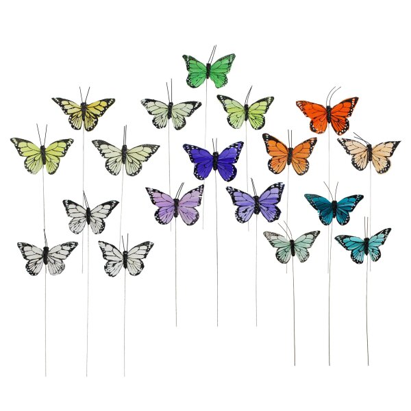 Deko-Schmetterlinge Ton-in-Ton 6-7 cm am Draht 3er-Set in unterschiedlichen Farbtönen lieferbar