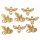 Kleine Dekobienen aus Holz mit gelben Flitter 3-3,8 cm 8 Stück Streuteile