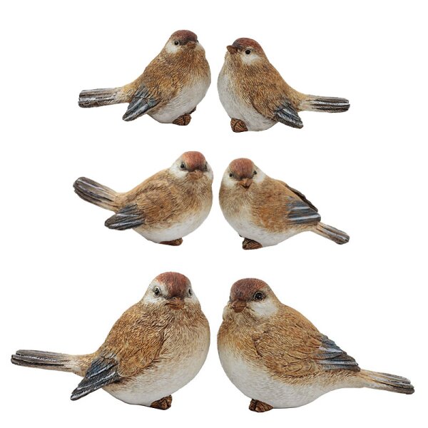 Deko-Vogel aus Polystone braun-beige-weiss in verschiedenen Größen verfügbar - Stückpreis