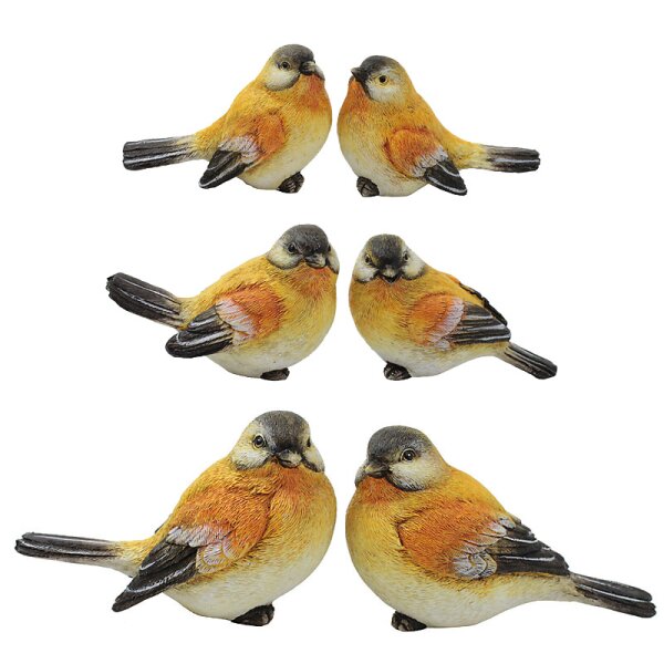 Deko-Vogel aus Polystone gelb-orange-weiss in unterschiedlichen Größen - Stückpreis