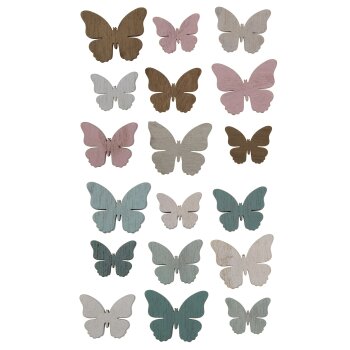 Holz-Schmetterlinge 3-4 cm in verschiedenen Farbsortierungen
