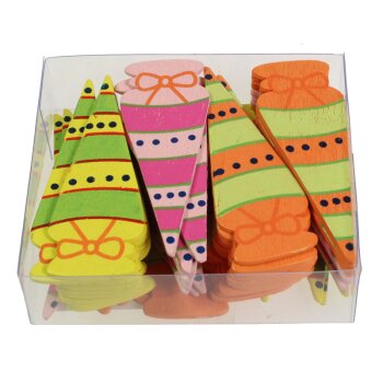 Schultüten-Streu aus Holz in bunten Farben 6,5 cm - kleine Zuckertüten zum Schulanfang