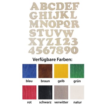 Holzbuchstaben 5 cm in 8 Farben lieferbar