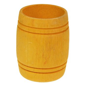 Mini-Holzfaß gedrechselt innen hohl 7 cm gelb