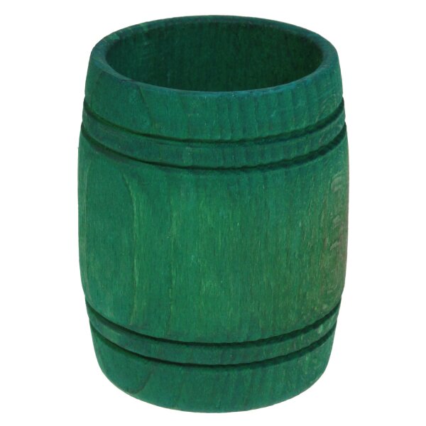 Mini-Holzfaß gedrechselt innen hohl 7 cm grün