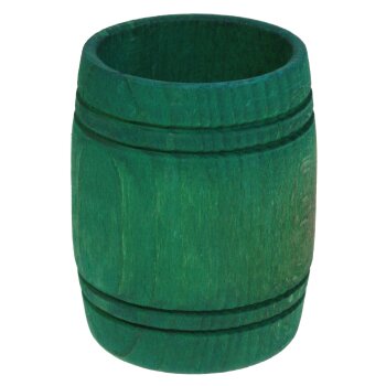 Mini-Holzfaß gedrechselt innen hohl 7 cm grün