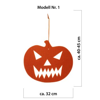 Halloweenkürbisse mit Aufhänger, 40-45 cm, aus...