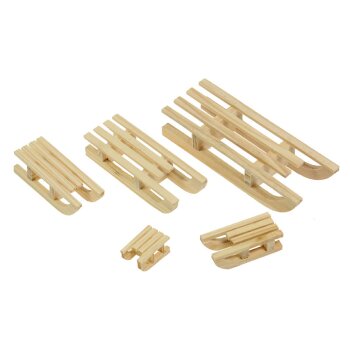 Holzschlitten von 2,2 cm bis 20 cm - in vielen Farben verfügbar - Dekoschlitten Mini-Schlitten zum Basteln