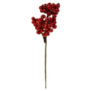 Bastelbeeren Zweig mit roten Beeren 18 cm