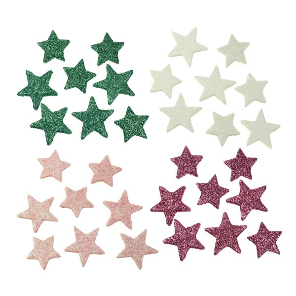 Funkelnde Glittersterne 4-5 cm