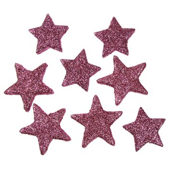 Funkelnde Glittersterne 4-5 cm altrosa 8 Stück