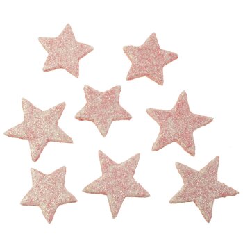 Funkelnde Glittersterne 4-5 cm rosa 8 Stück