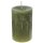 Rustickerzen 11 x 7 cm olive - rustikale, selbstlöschende Stumpenkerzen - Safe Candle - Sparpack