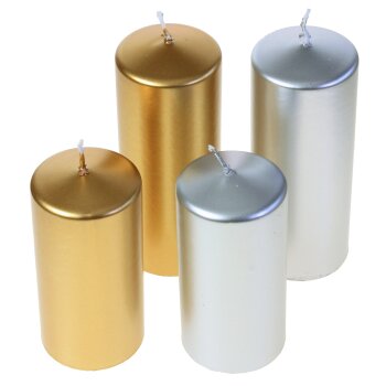 Stumpenkerzen metallic - Safe Candle