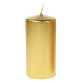Stumpenkerzen metallic gold 12 cm x 6 cm - Safe Candle