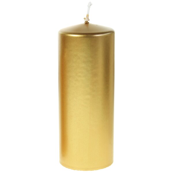 Stumpenkerzen metallic gold 15 cm x 6 cm Sparpack - Safe Candle