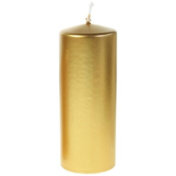 Stumpenkerzen metallic gold 15 cm x 6 cm Sparpack - Safe...