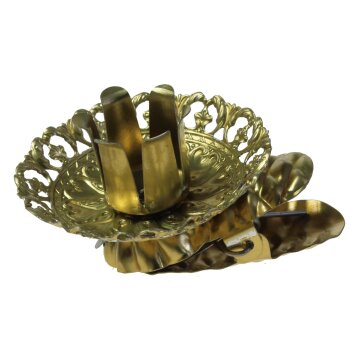 Filigrane Baumkerzenhalter mit Kugelgelenk für 13-15 mm große Kerzen / 40 mm Tropfteller  40 mm gold