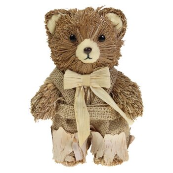 Deko-Teddybär aus Heu 17 cm