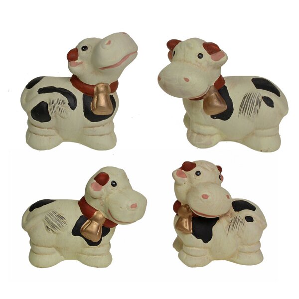 Lustige Kühe aus Keramik 6-8 cm 4er-Set
