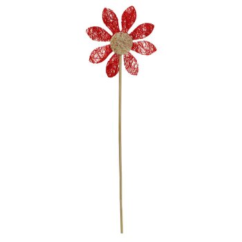Sisalblumen-Blumen am Stab rot 30 cm