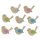 Kleine Holzvögelchen selbstklebend 4-farbig 4 cm 8 Stück