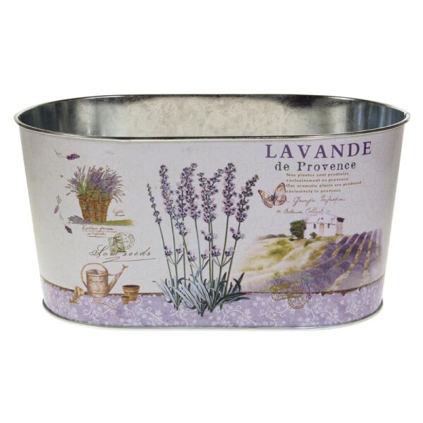 Zinkschale Jardinière Romantica mit Lavendel-Design weiss-lavendel 19 cm