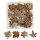 Streudeko Herbstlaub-Mix aus Holz natur-braun white-wash 3,5 – 4 cm Großpackung 36 Stück