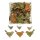 Streudeko Holzvögelchen grün-natur-orange 2,5 - 4,5 cm Großpackung 72 Stück