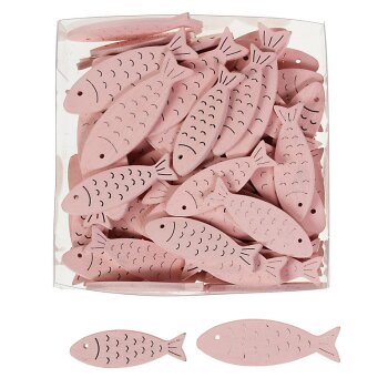 Fische aus Holz rosa 4,5+5,5 cm Großpackung 72...